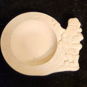1979 Cramer Molds Unpainted Ceramic Santa Bowl Dish Diy Christmas